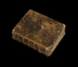 old book isolated on a black background