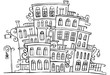 cartoon vector grayscale contour town cartoon vector grayscale contour town