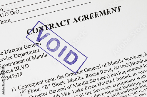 Photo: Void stamp on a contract agreement. Void stamp on a contract agreement.