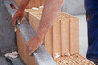 Plan Ziegel wird mit Dry-Fix geklebt