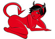 cartoon teufel frau dämon maskottchen cartoon teufel frau dämon maskottchen