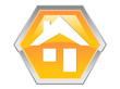 Hexagon House Logo Design Icon