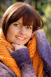Autumnal woman wearing scarf