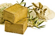 Two laurel soaps , isolated Two laurel soaps , isolated