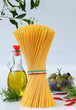 spaghetti with Rubber bands in italian flag colours