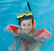 Little child swimming