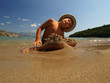 playing in sand