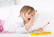 little girl with instrument