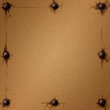 Textured background with bolts at the edges. Illustration