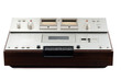 old stereo cassette deck on white background