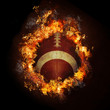 Photo: Football in hot fire flames Football in hot fire flames