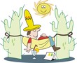 Relaxation hammock cartoon