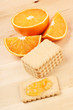 Biscuits, marmalade and orange Biscuits, marmalade and orange
