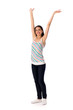 Girl with arms raised