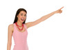 Beautiful woman pointing