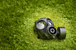 Gas mask outside