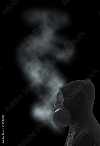 Photo: Gas mask on white background Gas mask on white background