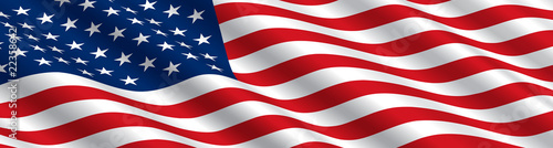 Vector: American Flag Flowing in the Wind American Flag Flowing in the Wind