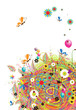 Happy holiday, funny card with balloons