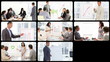 Montage showing businesspeople doing presentation