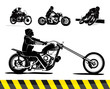 Detailed motorcycle vector set