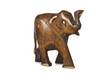 An isolated wooden elephant