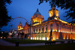 Belfast City Hall and Belfast Eye at dusk. Belfast City Hall and Belfast Eye at dusk.