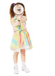 Comical child with magnifying glass in hands Comical child with magnifying glass in hands