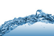water splash with bubbles isolated on white