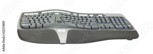 Photo: Ergonomic keyboard isolated on white Ergonomic keyboard isolated on white