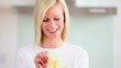 Video: Woman eating a banana Woman eating a banana