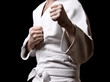 Karateka isolated on black
