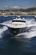 France, Cannes, aerial view of the city and luxury yacht