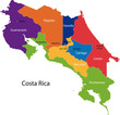 Map of the Republic of Costa Rica with the provinces Map of the Republic of Costa Rica with the provinces