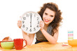 young attractive woman in the kitchen young attractive woman in the kitchen
