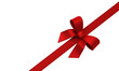 Red silk ribbon diagonal