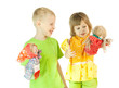 Children play a puppet theatre
