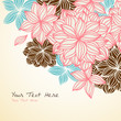 Vintage Floral Background Corner in Blue and Pink
