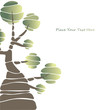 card design with stylized trees and text. vector illustration