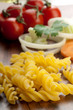 fusilli pasta with vegetables ingredients ready to cook fusilli pasta with vegetables ingredients ready to cook