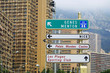 Direction signs on a post in Monte Carlo, Monaco