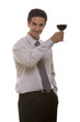 Businessman celebrating