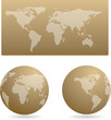 Map and two globes
