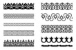 Set of pattern brushes for border decoration Set of pattern brushes for border decoration