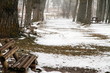 Snowy landscape  Alcala de la Selva Teruel province Spain