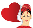 Retro woman with speech bubble