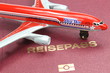 Reisepass DE mit Flieger Ausschnitt