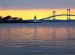 Claiborne pell bridge at sunset