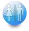 Shiny Orb Button "Restrooms"
