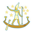Vector: Pharaoh in the boat Pharaoh in the boat